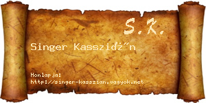 Singer Kasszián névjegykártya